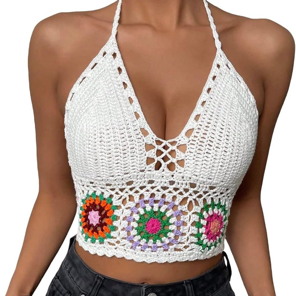 Boho sexy beach crop top